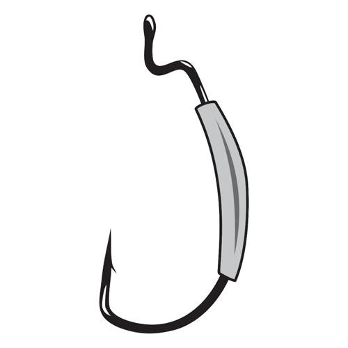 Worm Hook, Superline, EWG, Weighted - Size 2-0, 1-16 oz, NS Black, Per 5