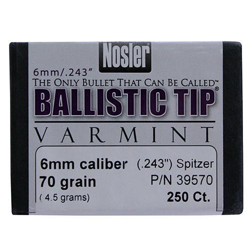 6mm Bullets - Ballistic Tip Varmint, 70 Grains, Spitzer Boat Tail, Per 250