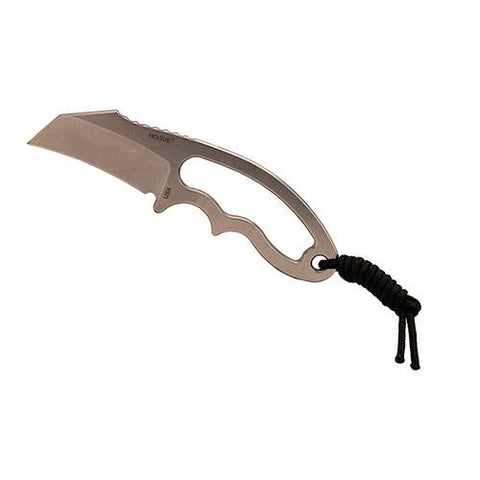 EXF03 Neck 2.25" Knife Hawkbill Blade Tumble Finish, Black Sheath