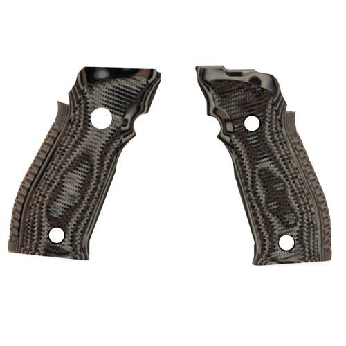 Sig P226 SAO X5-X6 Grips - Pirahna G10 G-Mascus Black-Gray