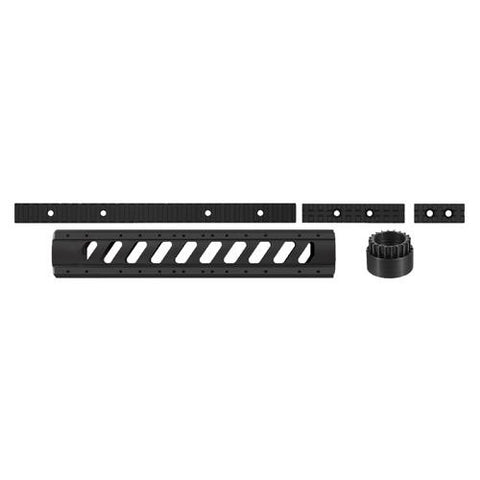 AR-15 Aluminum 6 Side Free Float Forend - Rifle Length with Rail Pack, Black