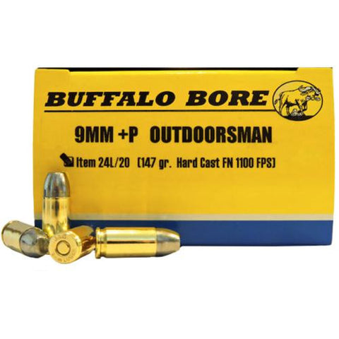 Outdoorsman 9mm +P, 147 Grains, GCFN, Per 20