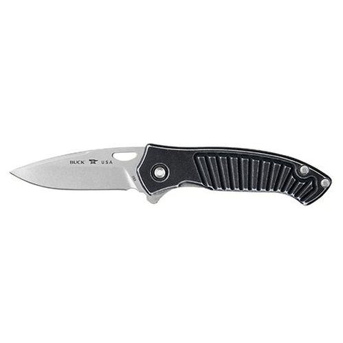 Inertia - 3.125" Stonewash Blade, Black Aluminum Handle, Boxed