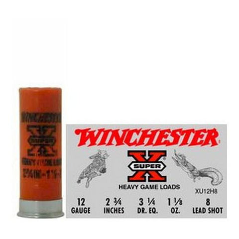 12 Gauge - Super X Heavy Game, 2 3-4", 1 1-8 oz, #8 Lead Shot, Per 25