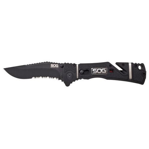 Trident - Elite, Partially Serrated, Black TiNi, Box