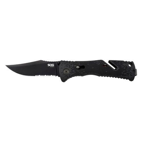 Trident - Partially Serrated Black TiNi, Boxed