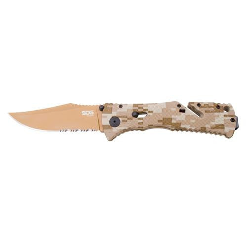 Trident - Partially Serrated, Copper TiNi, Desert Camo, Box