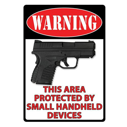 Tin Sign - Warning- This Area Protected, Size 12" x 17"