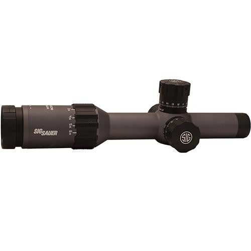 Tango6 FFP Tactical Riflescope - 1-6x24mm, MRAD Milling Reticle. 0.2 MRAD Adjustment, Graphite