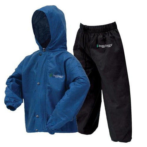 Polly Woggs Kids Rain Suit - Royal Blue-Black, Small