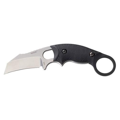 EX-F03 Karam Fixed Blade Neck Knife - 2.25" Hawkbill Blade, G10 G-Mascus Black Scales, Black Sheath