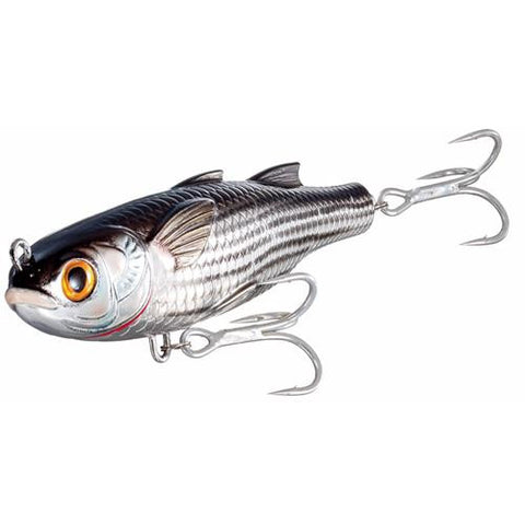 Mullet Twitchbait - Saltwater, 4 1-2", #2 Hook, 0"-6" Depth, Silver-Black