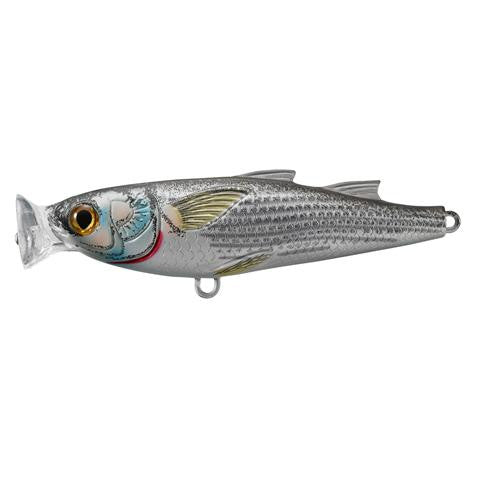 Mullet Popper - Saltwater, 4 3-4", #1 Hook, Topwater Depth, Natural-Matte