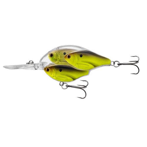 Threadfin Shad Baitball Crankbait - Freshwater, 2 1-2", #6 Hook, 6'-8' Depth, Chartreuse-Black