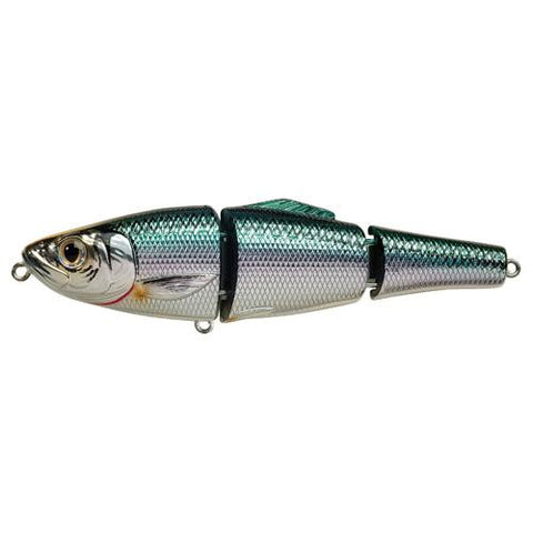 Blueback Herring Jointed Bait - Saltwater, 4 1-2", #2 Hook, 0.5'-Second Depth, Silver-Green