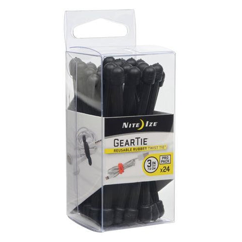 Gear Tie ProPack 3" - Black (Per 24)