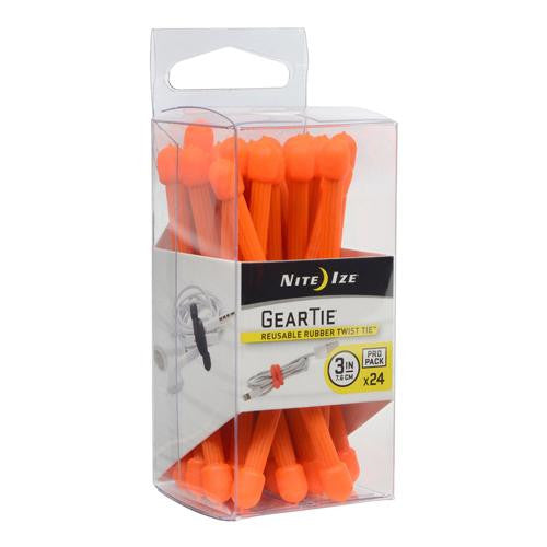 Gear Tie ProPack 3" - Bright Orange (Per 24)