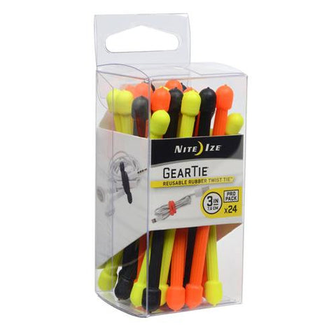 Gear Tie ProPack 3" - Assorted Colors (Per 24)