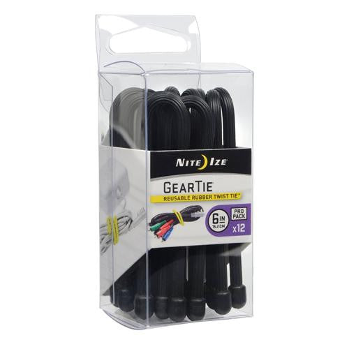 Gear Tie ProPack 6" - Black (Per 12)