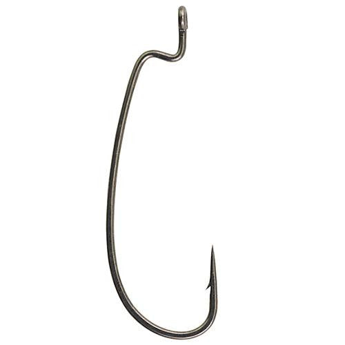 Fusion19 Hooks Offset Worm - Size 5-0, Smoke Satin, Per 6