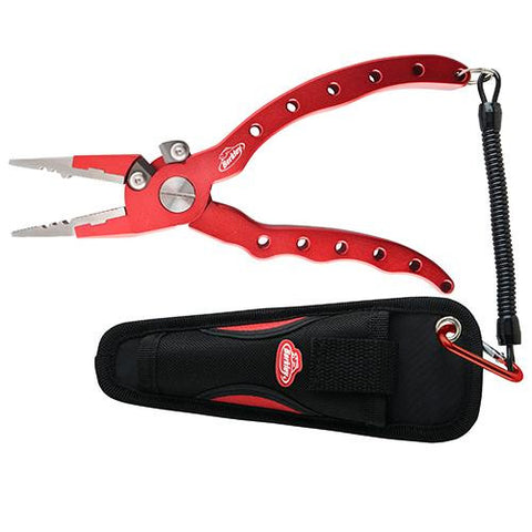 Pliers - 7" Length, Aluminum with Tether and Sheath, Red