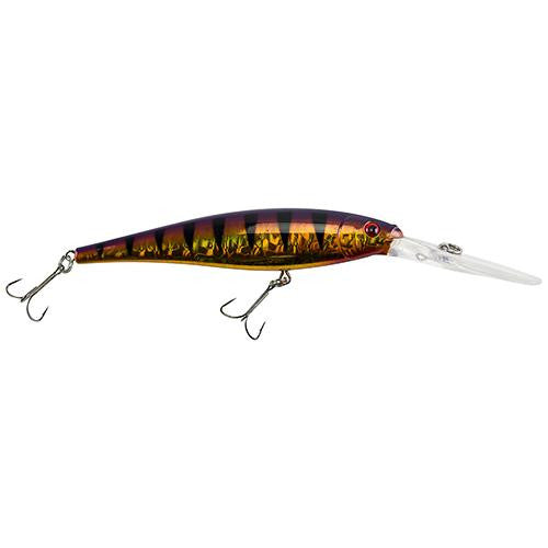 Flicker Minnow Pro Slick Hard Bait - 4 1-2" Length, 2 Hooks, Slick Purple Bengal, Per 1