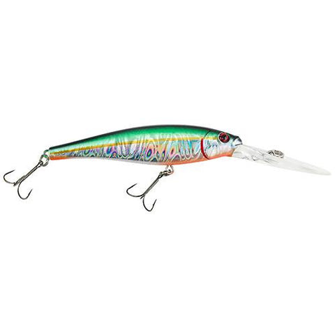 Flicker Minnow Pro Slick Hard Bait - 4 1-2" Length, 2 Hooks, Slick Green Alewife, Per 1