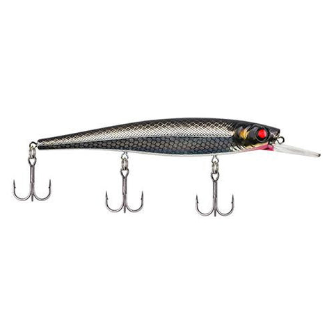 Skinny Cutter 110+ Hard Bait - 4 3-8" Length, 4'-7' Swimming Depth, 3 Hook, Black Silver, Per 1