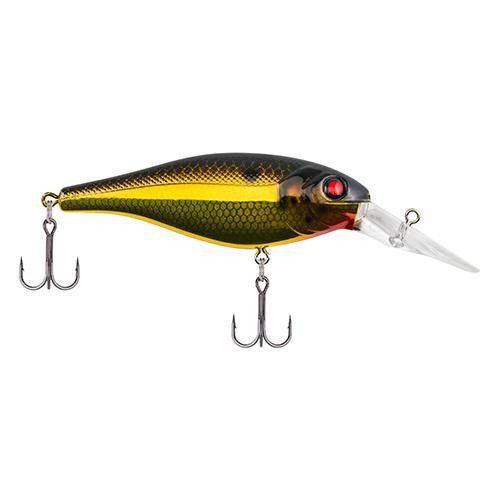 Bad Shad Hard Bait - 2 3-4" Length, 6-9' Swimming Depth, 2 Hooks, Black Gold, Per 1