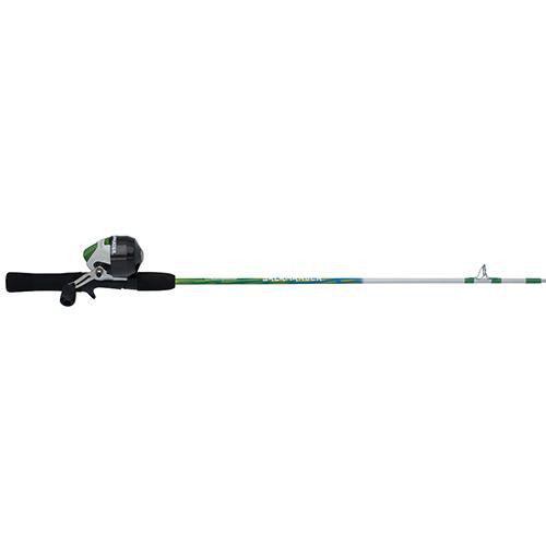 Salamander Spincast Combo - 6, 1 Bearing, 4'6" Length, 2 Piece Rod, Light, Green, Right Hand