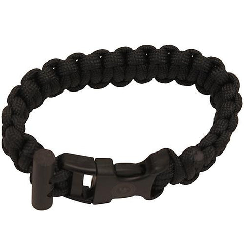 Survival Bracelet - with Fire Starter, Black