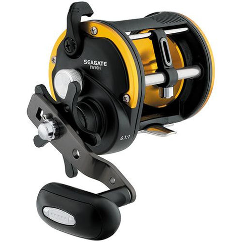 Seagate Levelwind Saltwater Conventional Reel - 50, 6.1:1 Gear Ratio, 1CRBB, 2BB, 1RB Bearings, 20 lb Max Drag, Right Hand