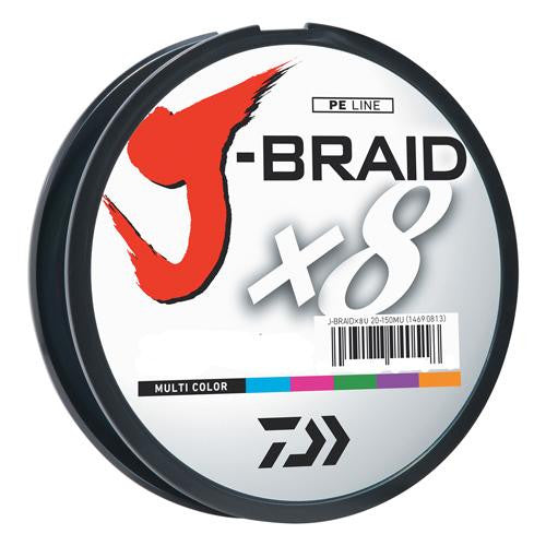 J-Braid Braided Line, 40 lbs Tested - 330 Yards-300m Filler Spool, Multi Color