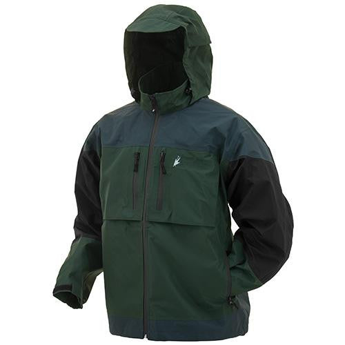 Anura Toadz Rain Jacket - Green-Slate-Black, Large