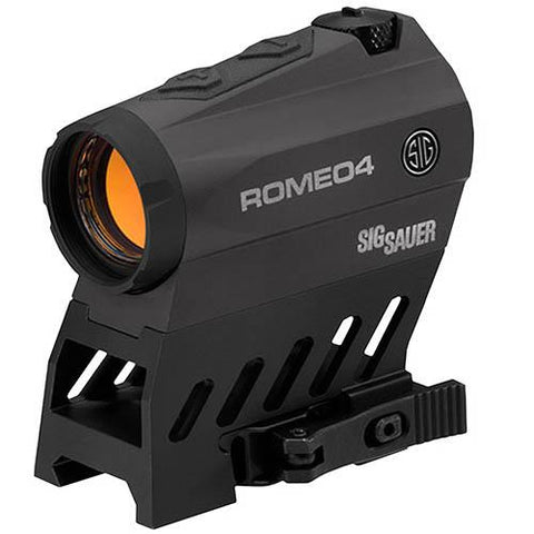 Romeo4 Red Dot Sights - 2 MOA Red Dot-65 MOA Circle Dot Reticle, .50 MOA Adjustments, Graphite