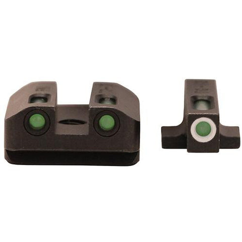 Front Rear Set Sights TFX Tritium Fiber Optic Set - Green, Steel Black, FNX9