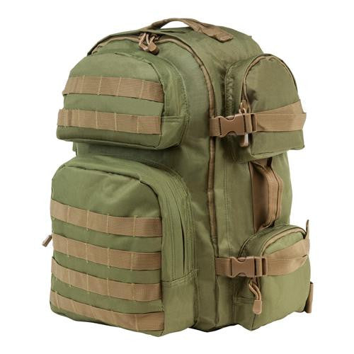 Tactical Backpack - Green with Tan Trim