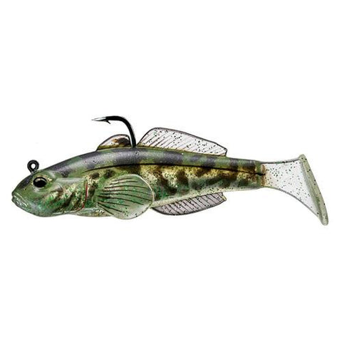 Goby Paddle Tail - Freshwater, 3 5-8", #2-0 Hook, Variable, Green