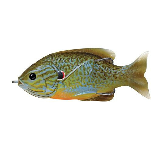 Sunfish Hollow Body - Freshwater, 3 1-2", #4-0 Hook. Topwater Depth, Natural-Blue Pumpkinseed