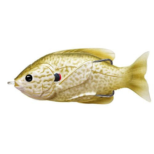 Sunfish Hollow Body - Freshwater, 3 1-2", #4-0 Hook. Topwater Depth, Pearl-Olive Pumpkinseed