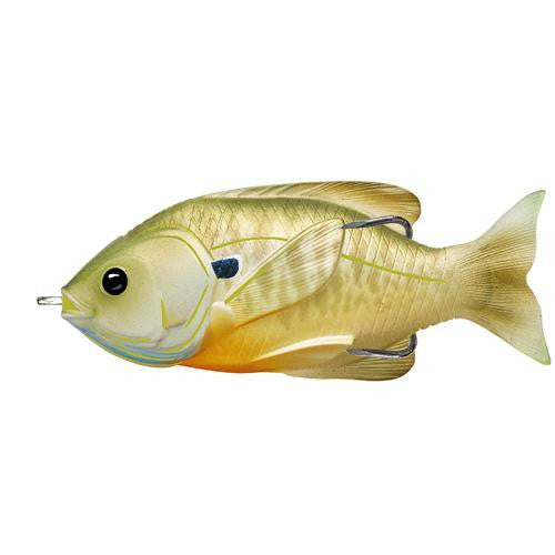 Sunfish Hollow Body - Freshwater, 3 1-2", #4-0 Hook. Topwater Depth, Natural-Green Bluegill