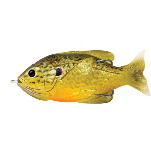 Sunfish Hollow Body - Freshwater, 3 1-2", #4-0 Hook. Topwater Depth, Green-Bronze Pumpkinseed