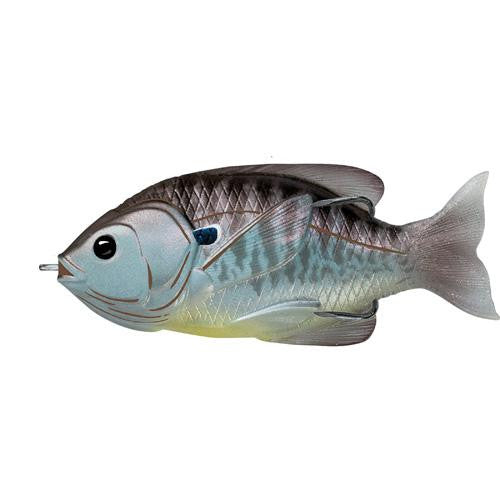 Sunfish Hollow Body - Freshwater, 3 1-2", #4-0 Hook. Topwater Depth, Blue-Metallic Bluegill