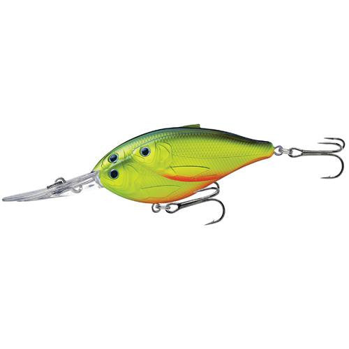 Threadfin Shad Crankbait - Freshwater, 2 3-4", #4 Hook, 12' Depth, Charttreuse-Black