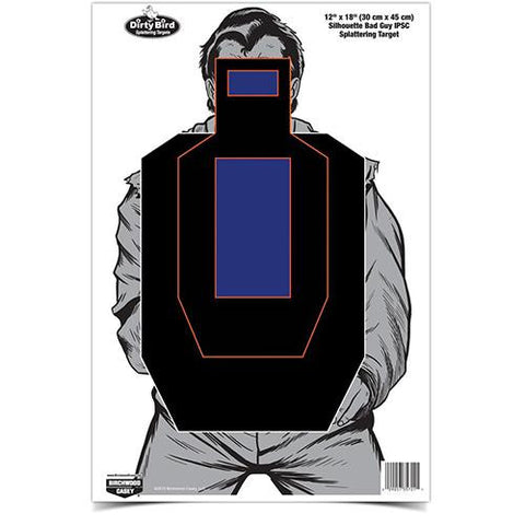 Dirty Bird Silhouette Target - 12" x 18", Bad Guy, IPSC, Per 100