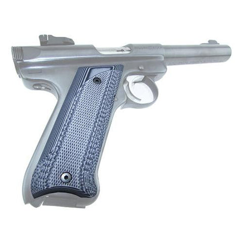 G-10 Tactical Pistol Grips - Ruger Mark II-III, Gray-Black Fine