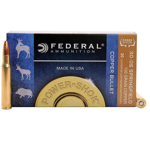 30-06 Springfield - Power-Shok, 150 Grains, Copper Hollow Point Lead-Free, Per 20