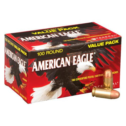 45 Automatic - American Eagle, 230 Grains, Full Metal Jacket, Per 100