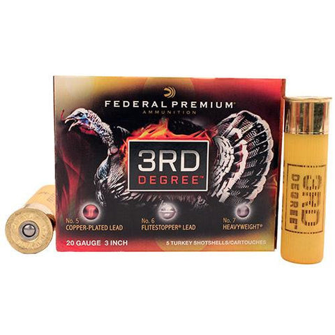 20 Gauge - Premium 3rd Degree Turkey, 3", 1 7-16 oz, #5-6-7 Multi Shot Control Wad, Per 5