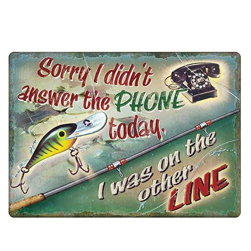 Tin Sign - On The Other Line, Size 12" x 17"